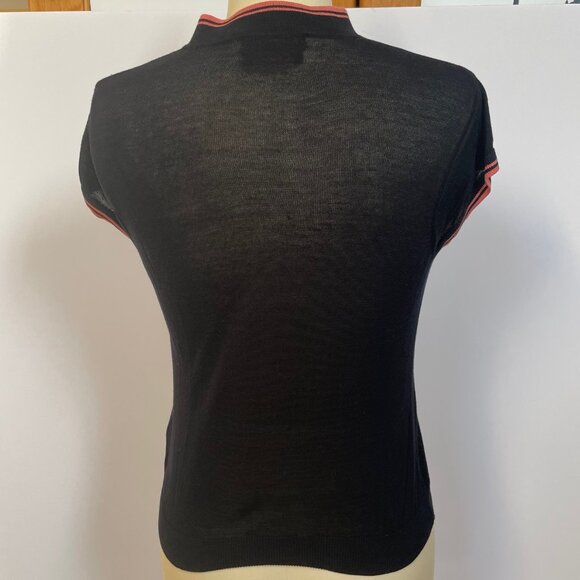 Fred Perry Amy Winehouse semi-sheer short-sleeved silk & cotton top US 8/UK 12 - Picture 3 of 7